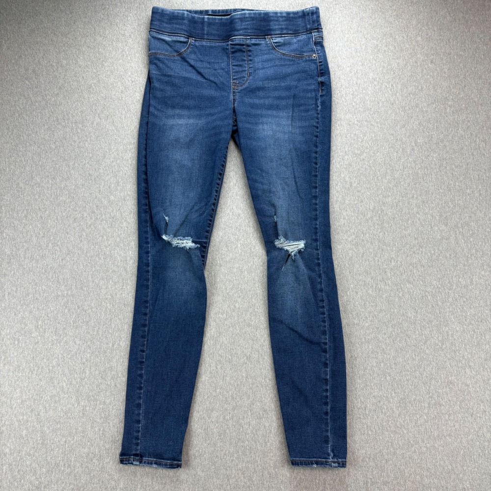Old Navy Rockstar Jeggings Womens 8 Indigo Blue Distressed Ripped Stretch Skinny